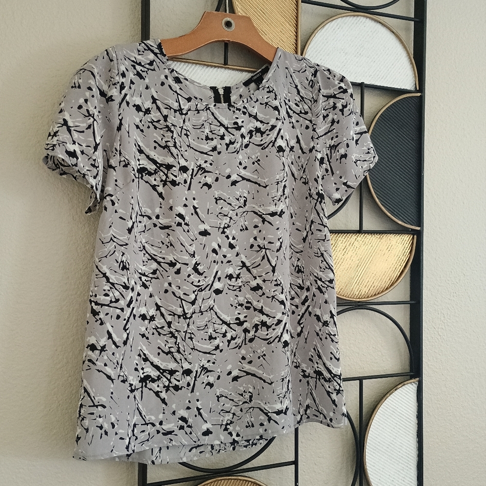 Semi-Sheer Black and Gray Top